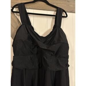 Aqua Eve Thick Strap Black Bathing Suit Tankini Top Size 26W NWT